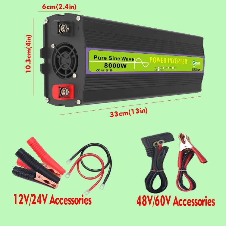 8000W Pure Sine Wave Inverter Car Single Digital Display Voltage Converter, Gurxun 12V-220V, Gurxun 24V-220V, Gurxun 48V-220V, Gurxun 60V-220V 8000W Pure Sine Wave Inverter Car Single Digital Display Voltage Converter, Gurxun 12V-220V, Gurxun 24V-220V, Gurxun 48V-220V, Gurxun 60V-220V